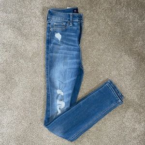 Hollister, jeans, high rise super skinny, size 00S